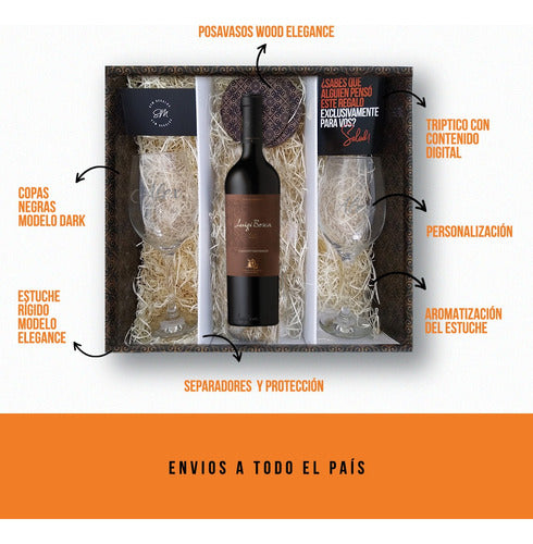 Box Set Vino Luigi Bosca Cabernet Copas Transparentes 1