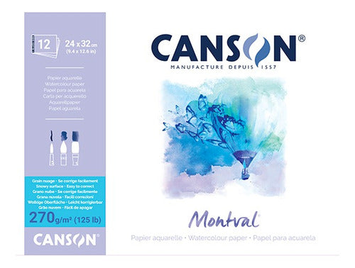 Canson Montval Torchon 18x25 12 Hojas Para Acuarela 270 Gms 0