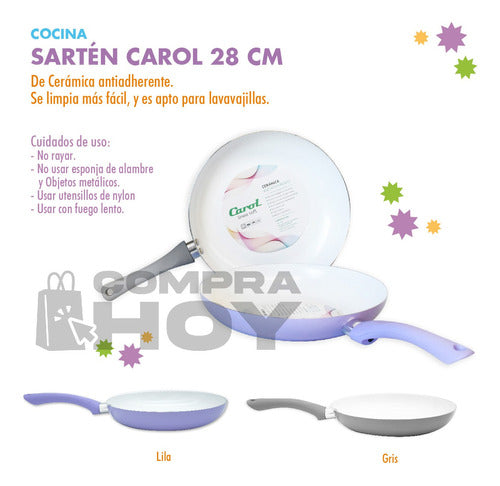 CompraHoy Sartén, Carol, Cerámica Antiadherente, 28 Cm 1