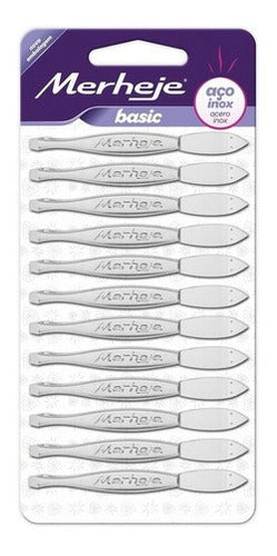 Merheje Straight Tip Tweezers Blister Pack of 12 Units 0