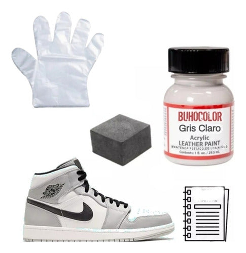 Buhocolor Light Gray Paint for Sneakers 35ml + Applicator 0