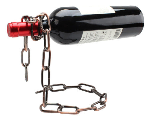 Tbwhl Magic Wine Bottle Holder Floating Steel Link Chain Wine Bottle Rack 0