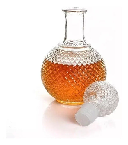 Crystal Whiskey Decanter 1.2 L Glass Carved with Stopper 8