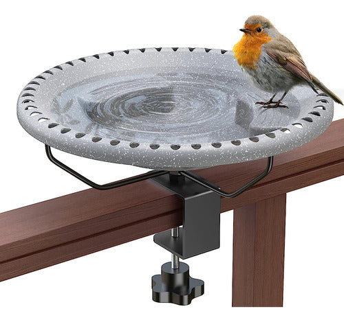 DesGully Deck Mounted Bird Bath Bowl Spa Clamp, Bird Baths for Outdoors 0