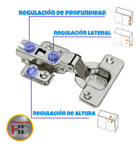 Tarken Bisagra Cazoleta Resorte 35mm Codo 9 De Embutir Mueble X20 3