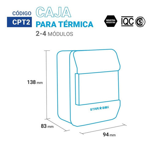 Starbox Caja Para Termicas Tapa Aplicar Embutir 2-4 Modulos 2