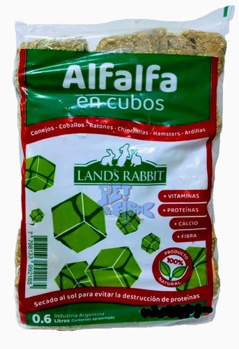 Land's Rabbit Alfalfa Cubes for Guinea Pigs, Rabbits, and Hamsters - Pack of 5 1