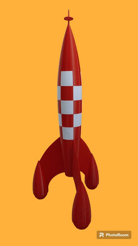 Tintin and Snowy Rocket 3D Print 1.06 Meters Tall 3