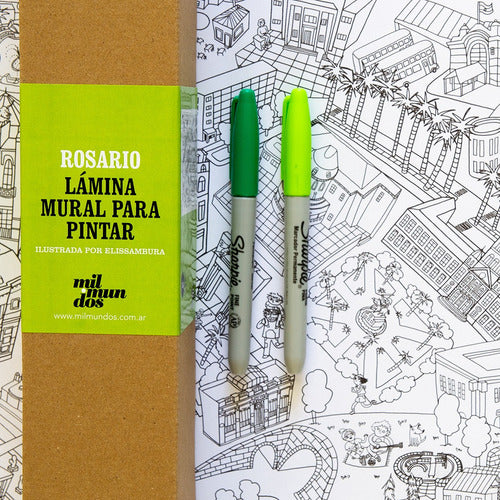 Lamina Dibujo Para Pintar Murales Rosario+ Packaging Regalo! 2