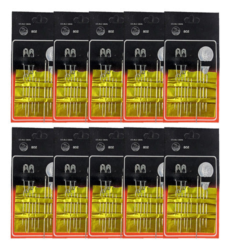 10 Cartelas Agulheiro Agulha De Mão Kit C/ 13 Peças 0