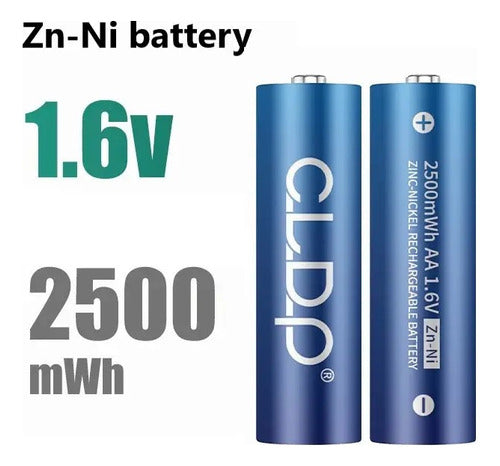 CLDP Premium Rechargeable AA Batteries X4 Zn-Ni 1.6V-2500mWh 4