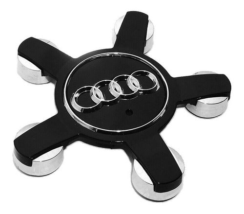 Audi Wheel Center Cap Kit X4 Black 55mm Diameter 1