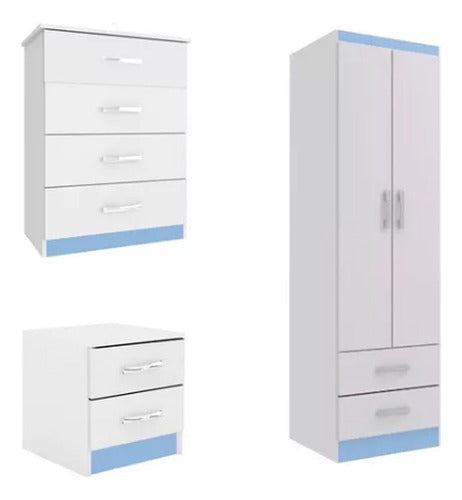 Welaman Children's Bedroom Set Wardrobe + Dresser + Nightstand 0