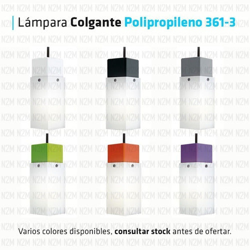 LED Polipropylene Pendant Lamp 361-3 E27 + Bulb Set by Philips 19