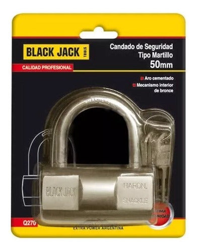 Black Jack Hammer Type Security Lock 70mm Cemented Shackle Mechanism 0