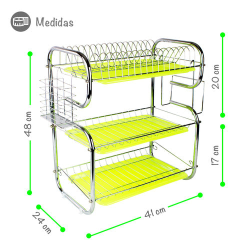 Iko Shop 3-Tier Dish Drainer with Utensil Drying Tray 1