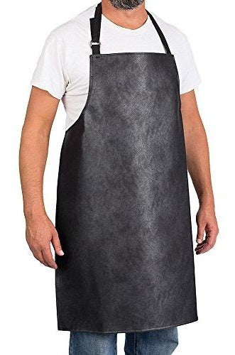 KNG Adjustable Vinyl Waterproof Apron Charcoal 0