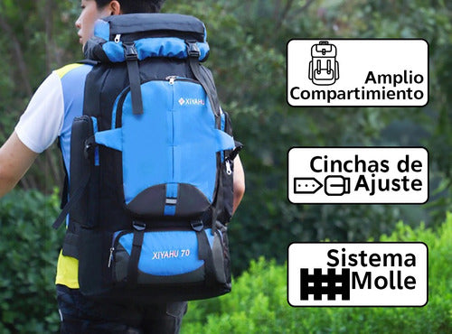 Xiyahu Mochila Camping Trekking Mochilero 70lts Reforzada Nuevo 3