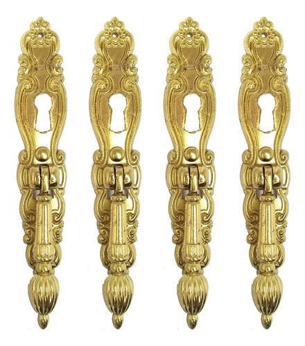 Tirador Jai Bocallave 118mm Muebles Vintage Dorado X 4 0