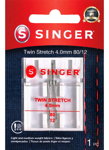 Singer Universal Twin Stretch Sewing Machine Needle 4.0mm 80/12 0