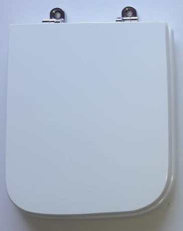 Dioniso White Wood Toilet Seat Cover with Stainless Steel Hardware and Expanding Screw Hub 0