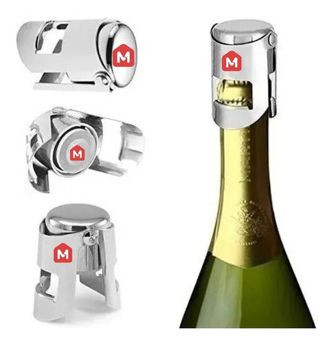 Set  X10 Tapon Conservador De Champagne Espumante Acero Inox 7