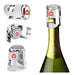 Set  X10 Tapon Conservador De Champagne Espumante Acero Inox 7