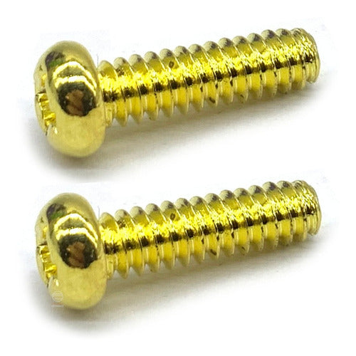 2 Parafuso Dourado Aço Chave Seletora Guitarra 3,5x6,3x12 Mm 6