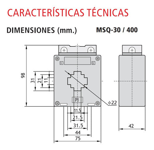 TBCin Transformador Intensidad De Ventana 300/5A 5VA TBCin MSQ-300 1