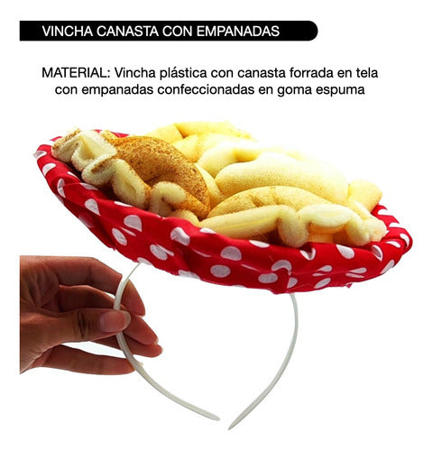 Accesorio Disfraz Patrio Vincha Canasta Empanadas Negrita 1