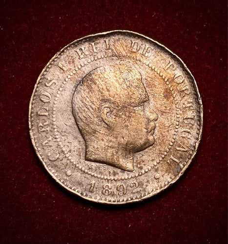 Moneda 10 Reís Portugal 1892 Km 532 Carlos 1 Bronce 1