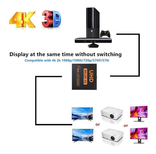 Generic 4K HDMI Splitter 1x2 - Full HD Dual Display Adapter 1