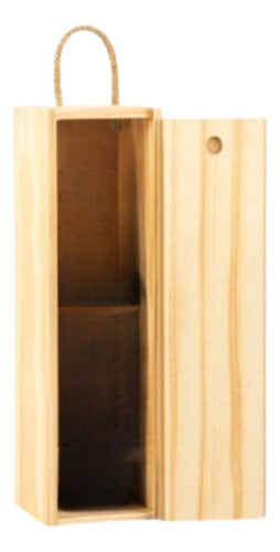 Caja De Madera Para Vinos/botellas C/ Soga Estuche Original 0