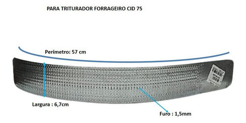 Peneira Para Triturador Forrageiro Cid 75 Furo 1,5mm 1