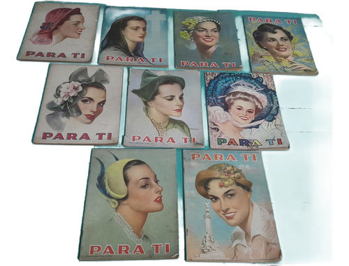 Antiguo Vintage Set 9 Revista Para Ti Año 1950 0