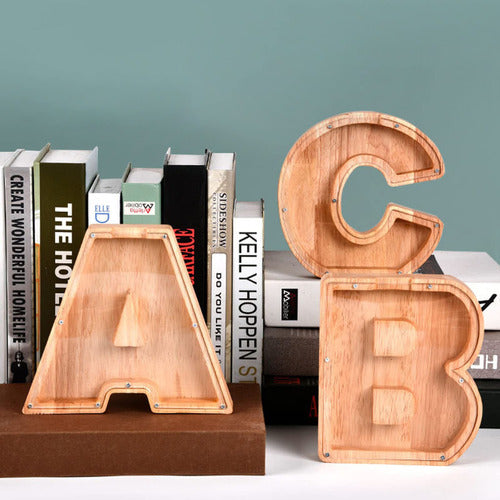 JanFeel Alcanca De Letras De Madera, Alcanca De Letras Personalizada 1