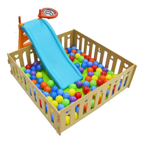 Wooden Foldable Baby Playpen Ball Pit 100x100x33cm 7