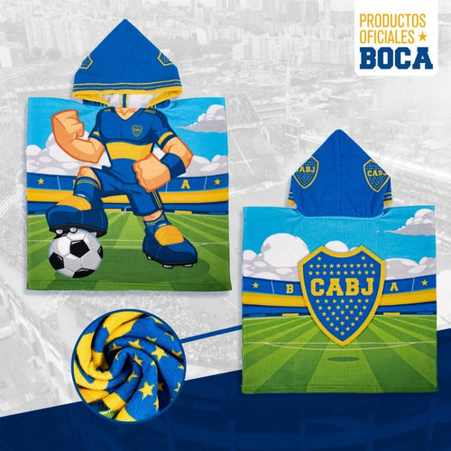 Ponchito Infantil Microfibra + Bolsa De Regalo Boca Juniors 0