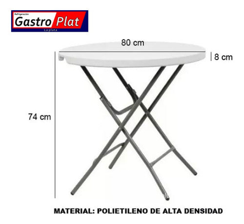 Folding Round Table 0.80m x 0.75m High La Plata 1