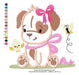 Elma Matrices Embroidery Machine Children's Design - Dog Girl Bow 2746 4
