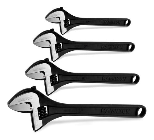 Hamilton Set of 4 Adjustable Wrenches Made of Chrome Vanadium 0