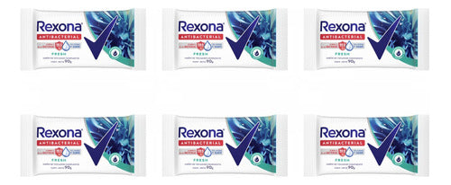 Pack of 6 Rexona Antibacterial 90g Bar Soap 0