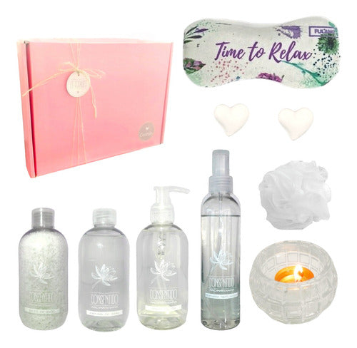 Relaxation at its Finest: Jasmine Aroma Corporate Gift Box Spa Kit N02 - Set Relax Caja Regalo Empresarial Aroma Jazmín Kit Spa N02