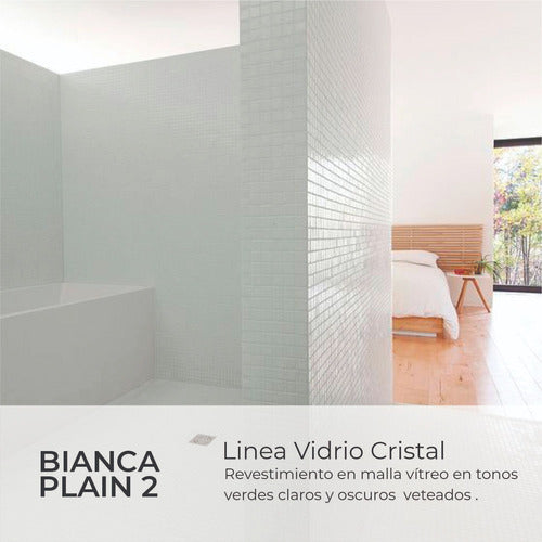 Misiones Deco Bianca Plain 2 Glass Mosaic Sheet 1