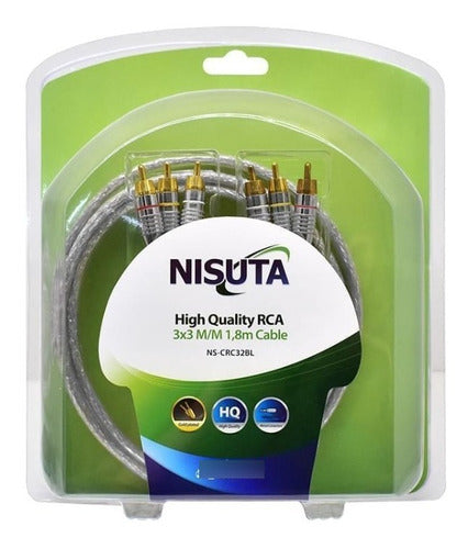 Nisuta RCA Cable 3x3 1.8m High Quality 2