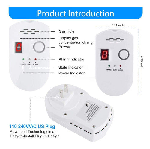 TEDOLATE Digital Natural Gas Detector, Domestic Gas Alarm 1