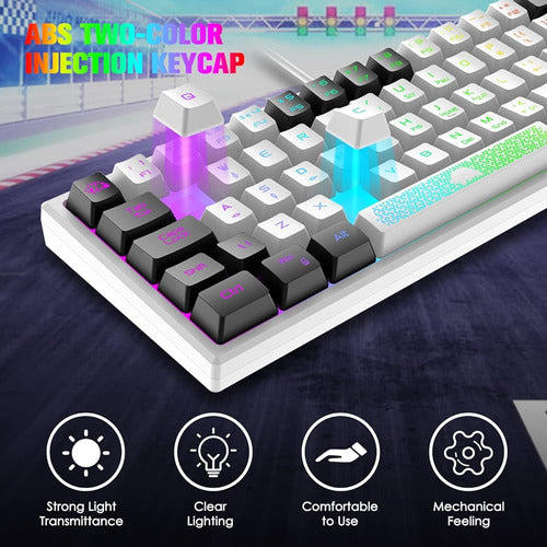 Lexonelec K61 60% Teclado Y Mouse Para Juegos,teclado Led Re 2