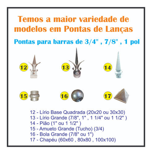 60 Pontas De Lança Modelo Cruz 5/8 3