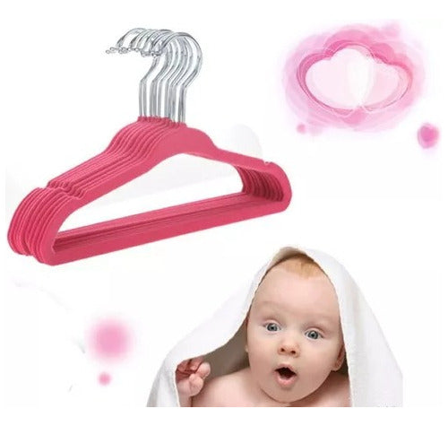 Grupo Avino Perchas Madera Rosa Niños X10 Placard 0