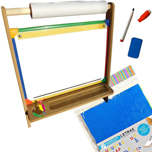 MPZR Magnetic Chalkboard Easel + Foam Figures for Kids 3